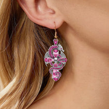 Load image into Gallery viewer, “Embrace Your Inner Guardian” - Gothic Guardian Dragon On Cross Earrings - Personalized Gifts For Fantasy Altar Drake Dragon Lovers Earrings PopCulturePrints
