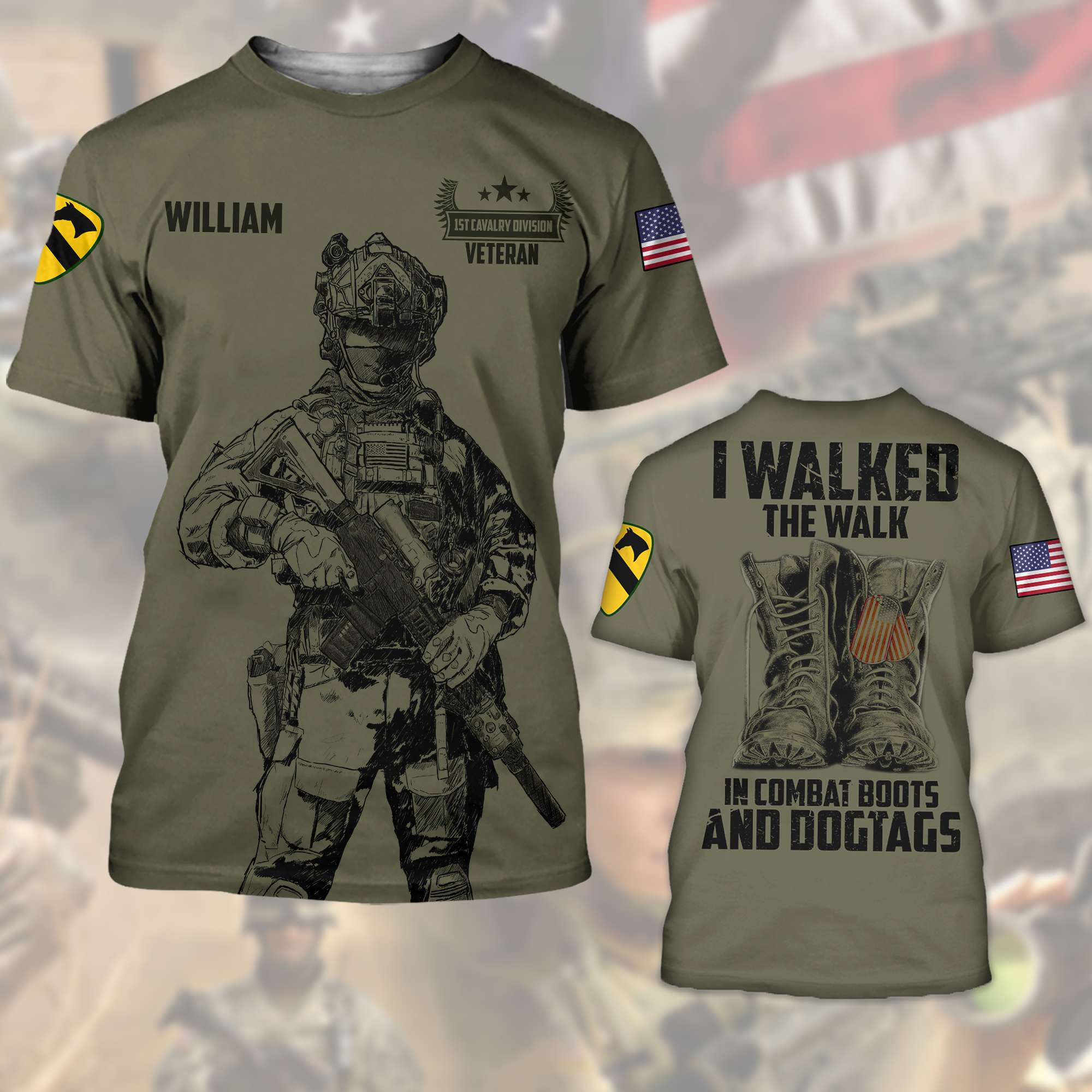 Personalized Military Veteran T-Shirt - I Walked The Walk