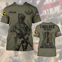 Load image into Gallery viewer, Personalized Military Veteran T-Shirt - I Walked The Walk
