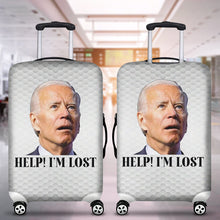 Load image into Gallery viewer, Biden &#39;Help! I&#39;m Lost&#39; Luggage Cover - Funny Travel Accessory
