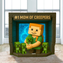 Load image into Gallery viewer, #1 Mom of Creepers - Personalized Minecraft Mom Plaque - Gift for Mom, Grandma, and Gamers Shaped Plaques PopCulturePrints
