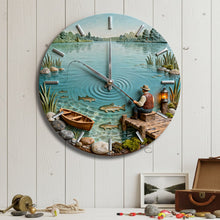 Load image into Gallery viewer, Time to Catch Moments: Personalized Fishing Lovers Acrylic Wall Clock Hanging Wall Clock PopCulturePrints
