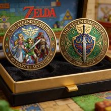 Load image into Gallery viewer, “A Token of Adventure Awaits” - 40 Years of Fantasy Adventure Metal Coin - Personalized Gift for Fantasy Lovers Coin PopCulturePrints
