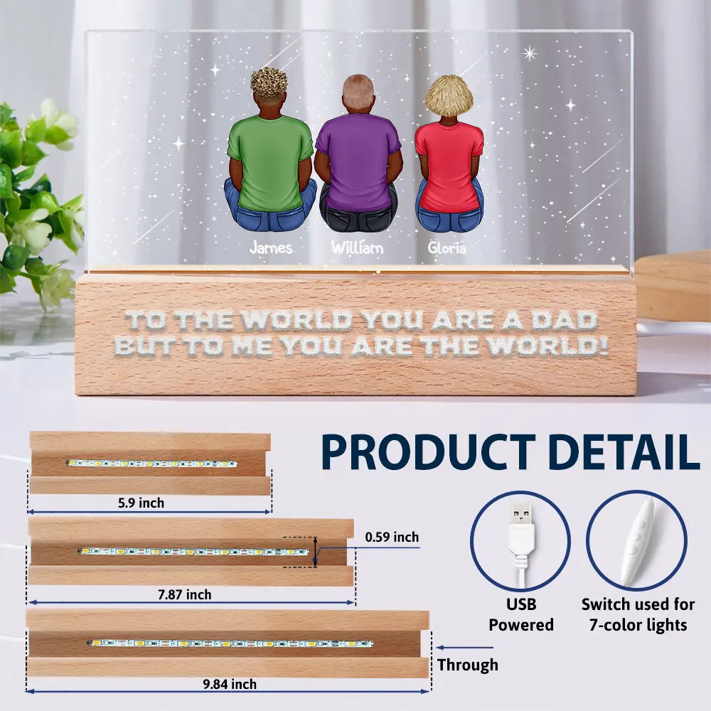 We Woof You, Personalized Whiskey Glass - Perfect Gift for Dog Lovers, Dads, and Grandpas Rectangle LED Light PopCulturePrints