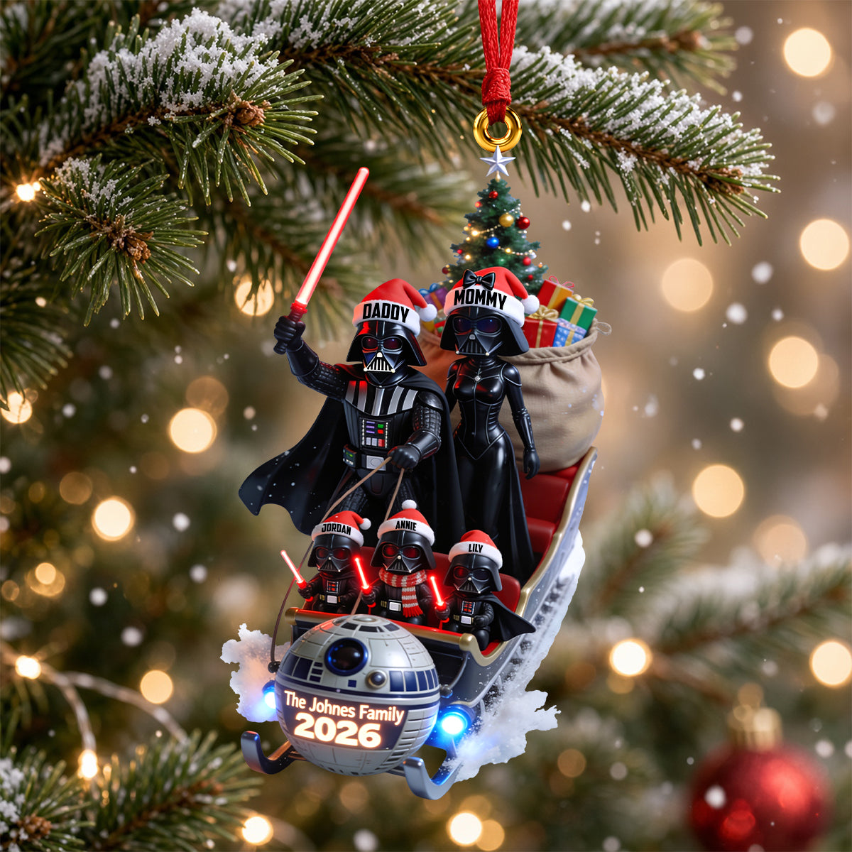 Celebrate the Season with Family - Personalized Acrylic Christmas Ornament