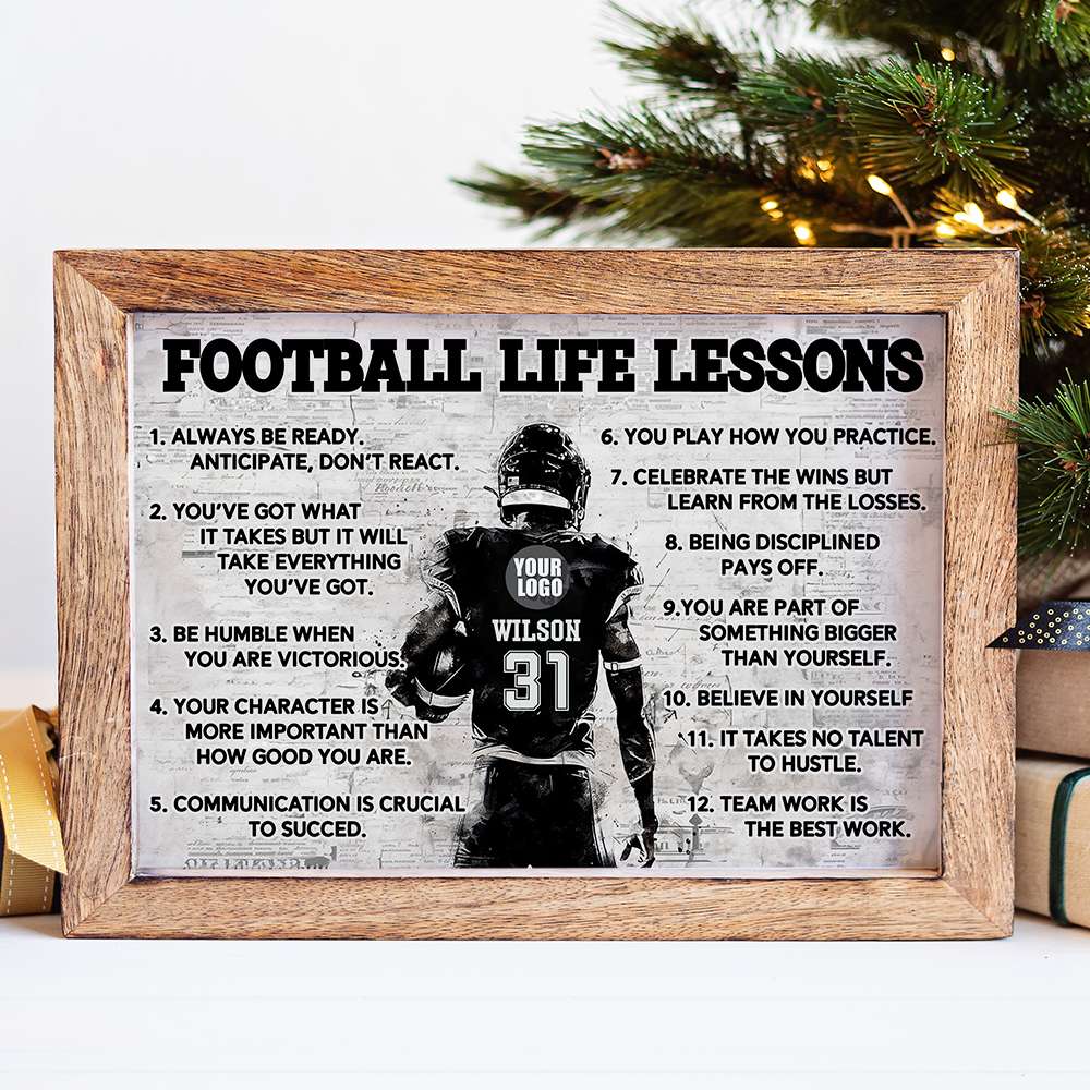 Personalized Football Player Canvas Gift - Life Lessons Design Poster & Canvas PopCulturePrints