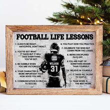 Load image into Gallery viewer, Personalized Football Player Canvas Gift - Life Lessons Design Poster &amp; Canvas PopCulturePrints
