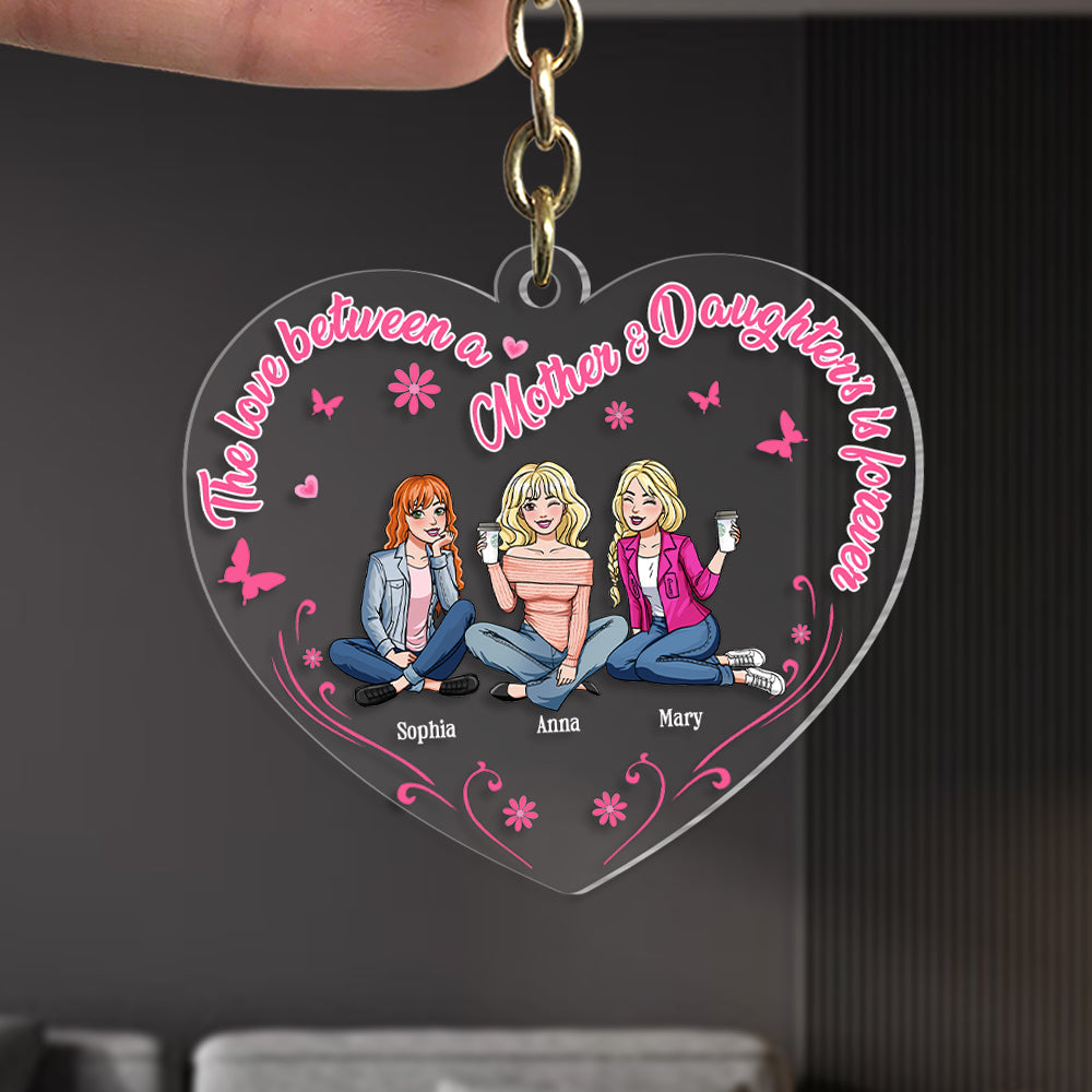 Personalized Mom & Daughter Keychain - The Love Between A Mom and Daughter Is Forever Keychains PopCulturePrints
