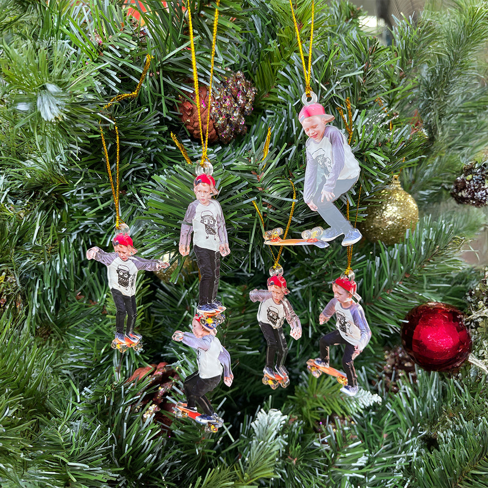 Personalized Skateboarder Christmas Ornaments Ornament PopCulturePrints