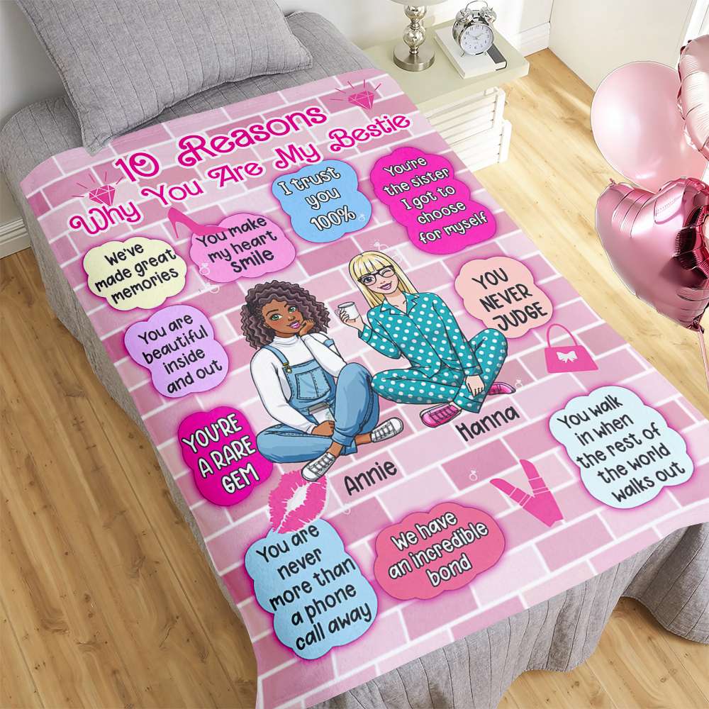 Personalized Best Friends Blanket - 10 Reasons You're My Bestie