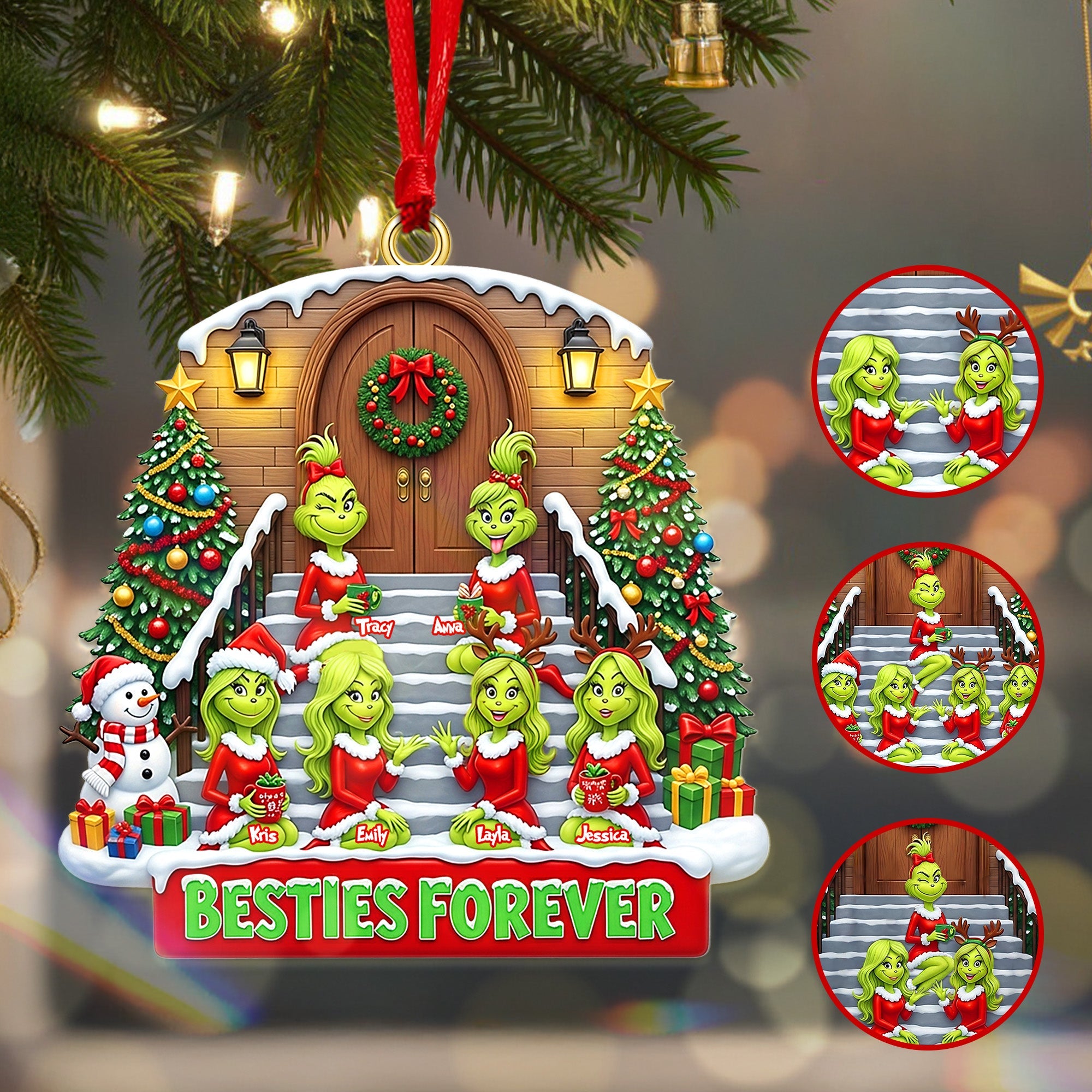 "Besties Forever" - Personalized Christmas Acrylic Ornament for Friends and Loved Ones Ornament PopCulturePrints