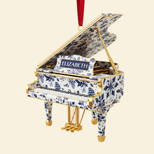 Load image into Gallery viewer, &quot;Strike a Chord This Christmas!&quot; - Personalized Piano Toile de Jouy Custom Shape Acrylic Ornament - Perfect Gift for Music Lovers, Friends &amp; Family Ornament PopCulturePrints
