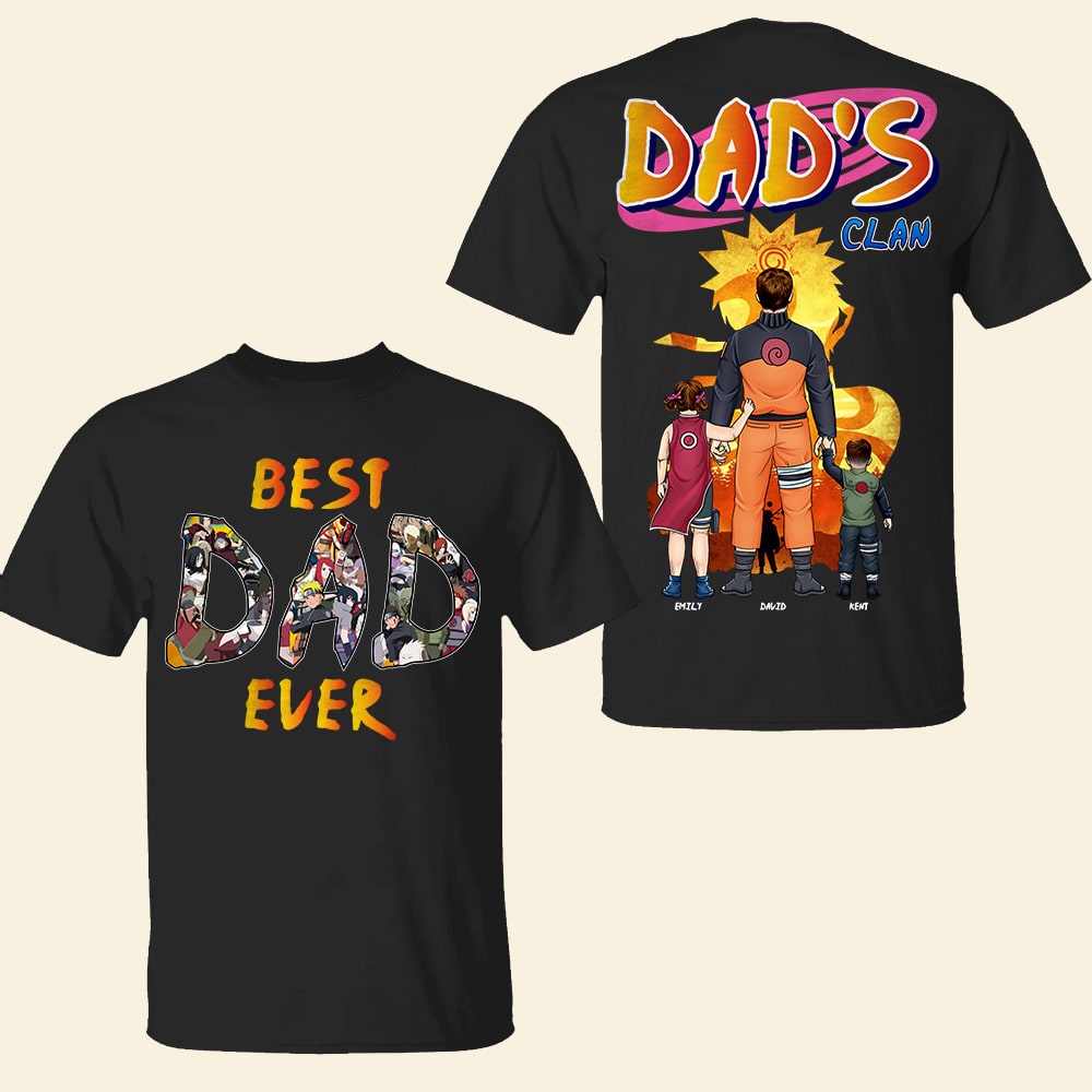 "Best Dad Ever - Personalized for Your Family" - Custom Holiday Shirt for Dads, Gifts for Fathers and Grandfathers Shirts PopCulturePrints