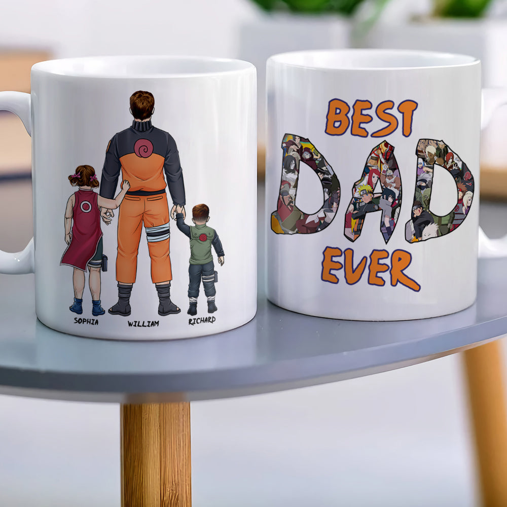 Custom Best Dad Ever Mug - Anime Themed Father's Day Gift Coffee Mug PopCulturePrints