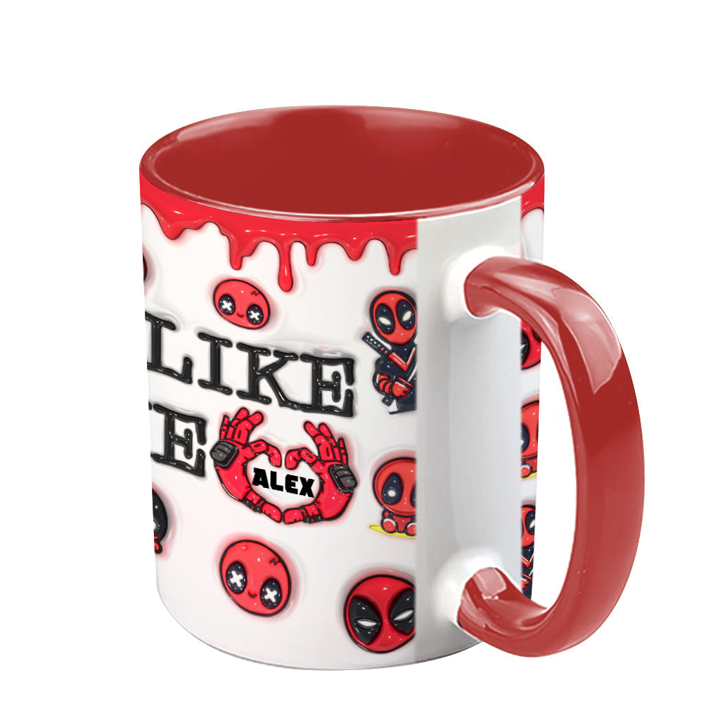 Personalized Deadpool 'I Like Me' Accent Mug