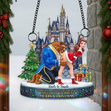 Load image into Gallery viewer, Adore You &amp; Love Every Part - Cheeky Kiss Couple Suncatcher - Personalized Christmas Gift for Couples Ornament PopCulturePrints
