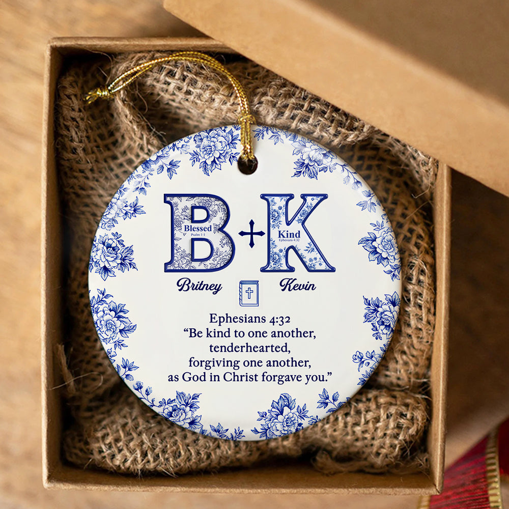 “And above all these put on love” - Personalized Christmas Ornament for Couples Ornament PopCulturePrints