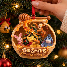 Load image into Gallery viewer, Hunny for the Holidays - Personalized Honey Holiday Acrylic Ornament for Family
