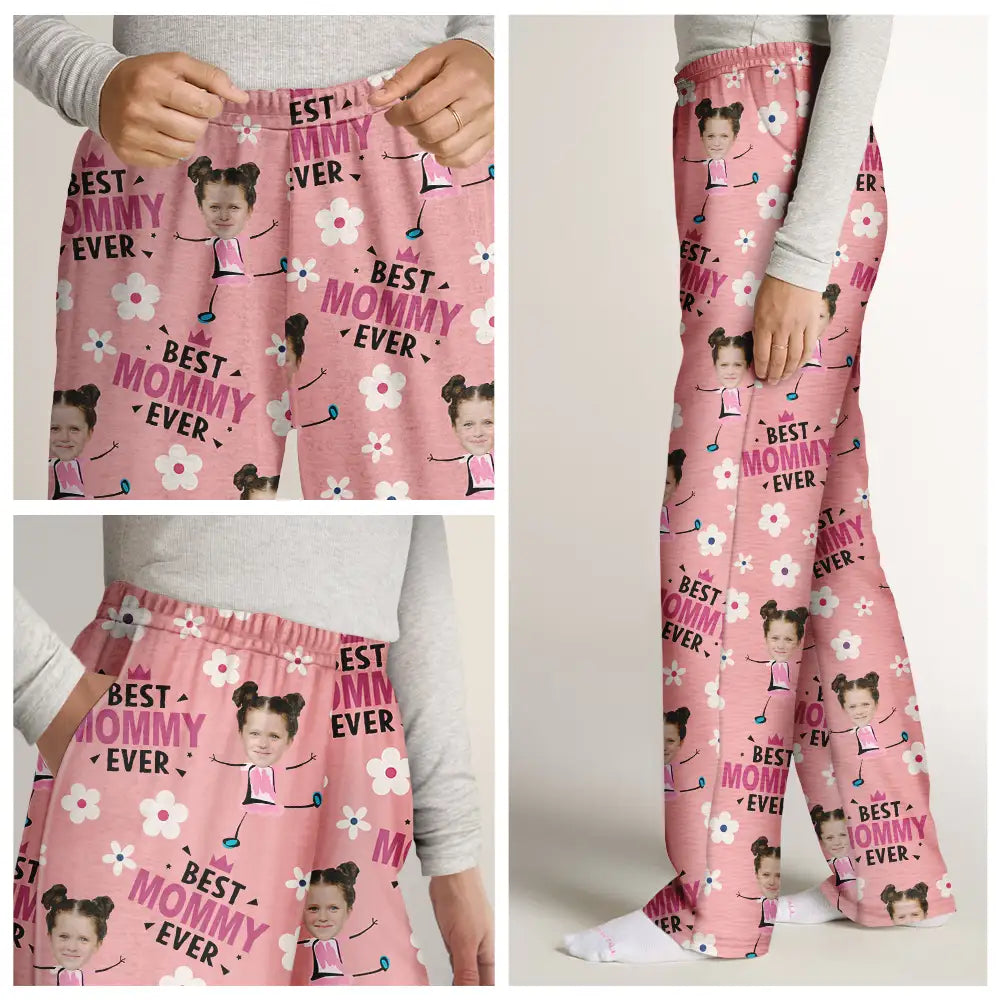 Custom Photo Best Mom & Grandma Ever Pajama Pants - Personalized Gift for Moms, Grandmas & Special Occasions Pajama Pants PopCulturePrints