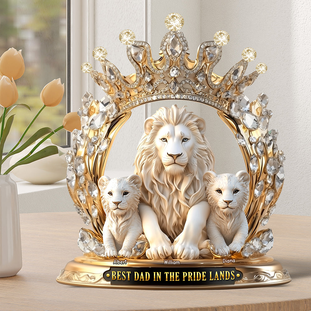 "Best Dad in the Pride Lands" - Personalized Acrylic Plaque for Dads, Grandpas, and More Shaped Plaques PopCulturePrints