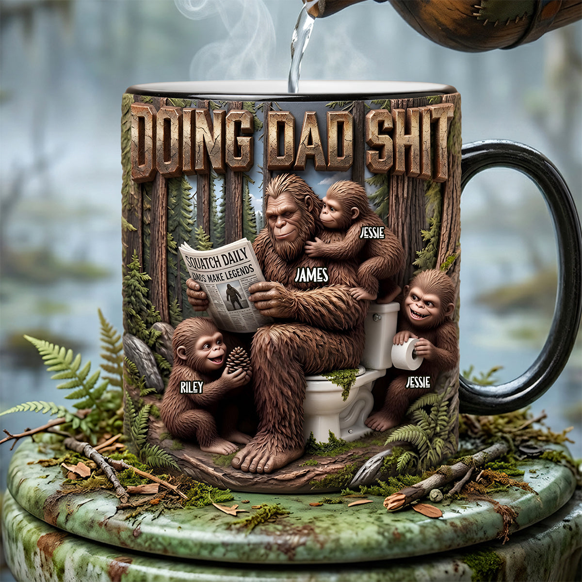 Doing Dad Shit - Funny Squatch Dad Magic Coffee Mug - Personalized Gift for Dad & Grandpa Coffee Mug PopCulturePrints
