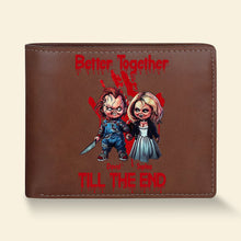 Load image into Gallery viewer, Personalized Horror Couple PU Leather Wallet - Better Together Till the End Leather Wallet PopCulturePrints
