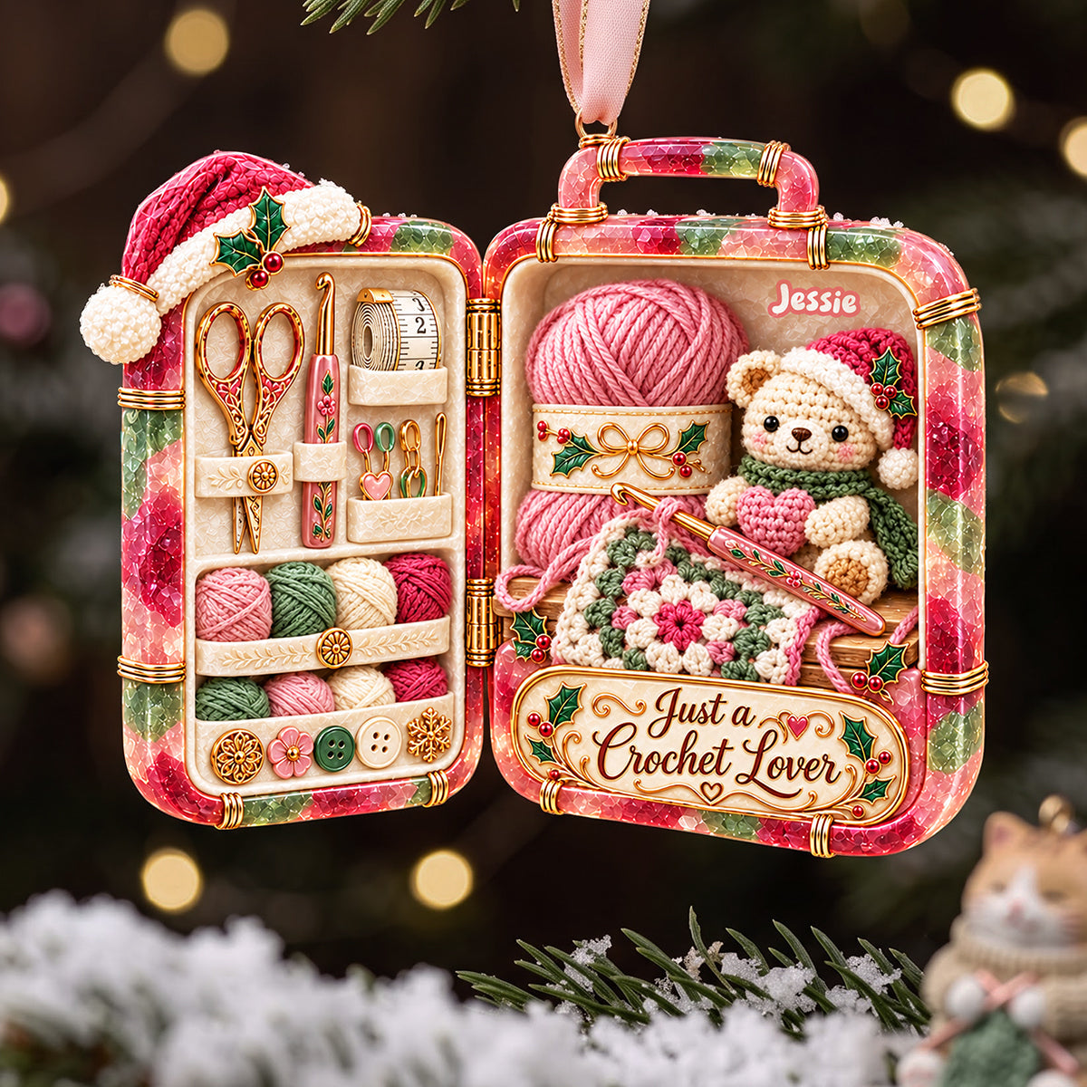 Just a Crochet Lover - Personalized Handmade Craft Acrylic Ornament for Crochet Enthusiasts