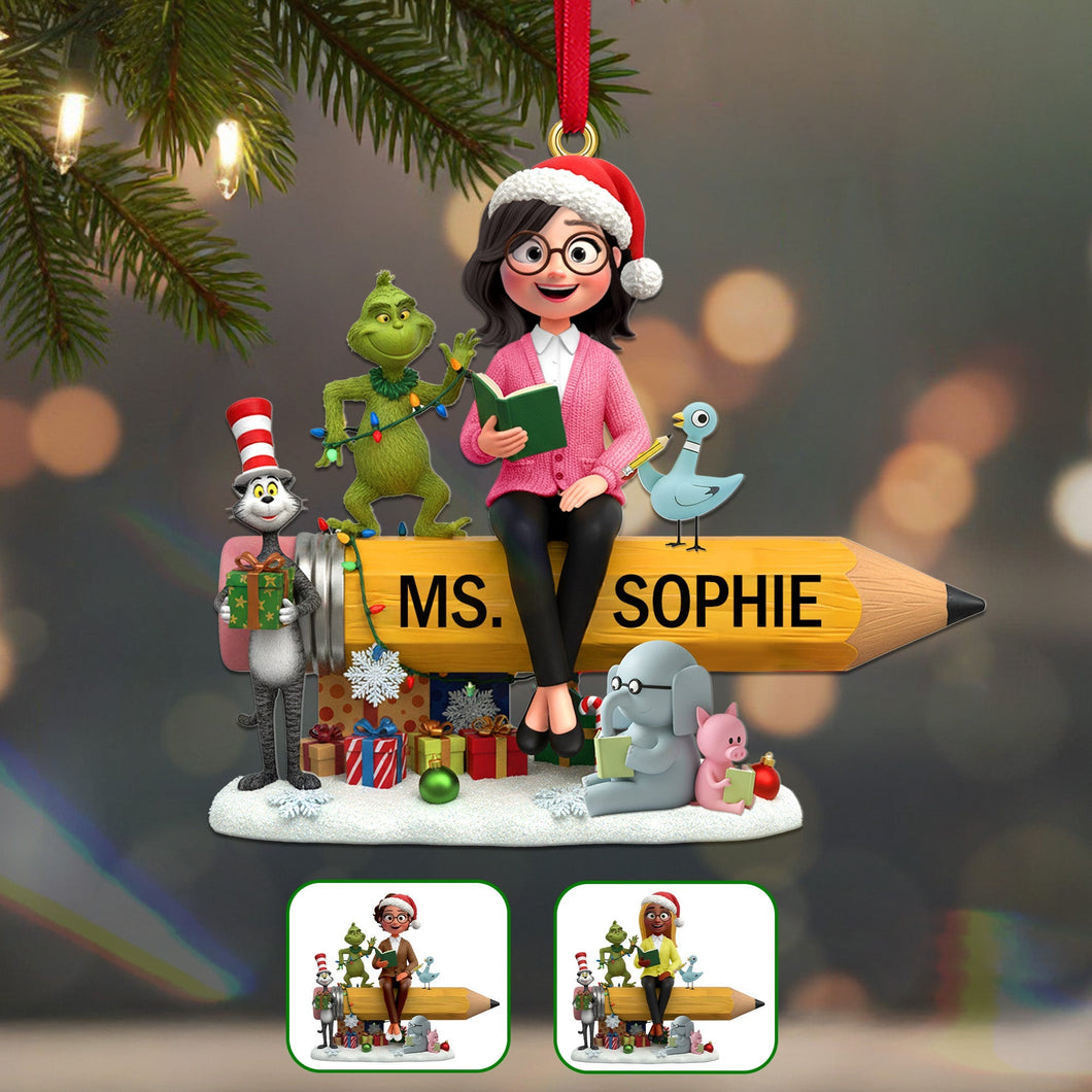 “A Teacher’s Joy” - Personalized Teacher Acrylic Ornament - Custom Gift for Teachers, Educators, and Mentors Ornament PopCulturePrints