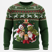 Load image into Gallery viewer, “Bring Holiday Cheer with a Smile!” - Funny Holiday Ugly Sweater - Personalized Christmas Gift for Friends and Family AOP Products PopCulturePrints
