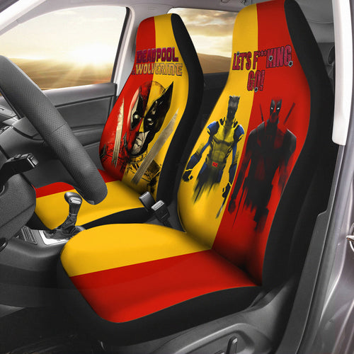 Let's Go! - Deadpool & Wolverine Car Seat Covers Seat Covers PopCulturePrints