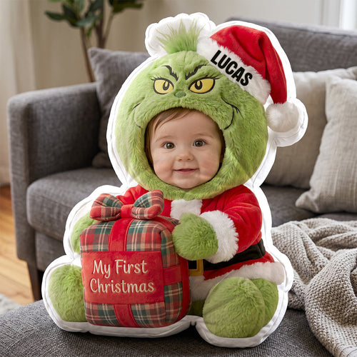 Baby First Christmas Lovely Mischief Pillow - Custom Photo Christmas Gifts For Kids 02pgtn141026 Pillow PopCulturePrints