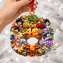 Load image into Gallery viewer, Epic 40 Years of Dragon Ball Battles Christmas Ornament - Personalized Anniversary Gift
