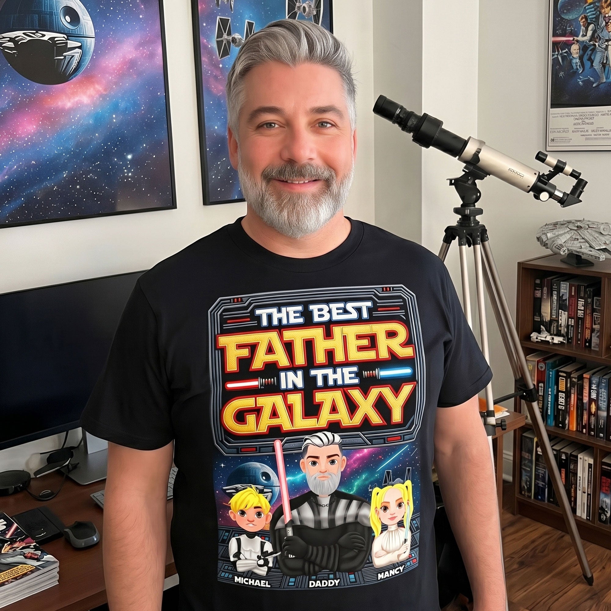 The Best Father in the Galaxy - Personalized Gifts for Dads Shirts PopCulturePrints