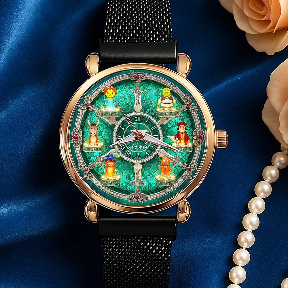 "Time to Shine with Legendary Swamp Friends!" - Personalized Quartz Watch for Animation Lovers Quartz Watch PopCulturePrints