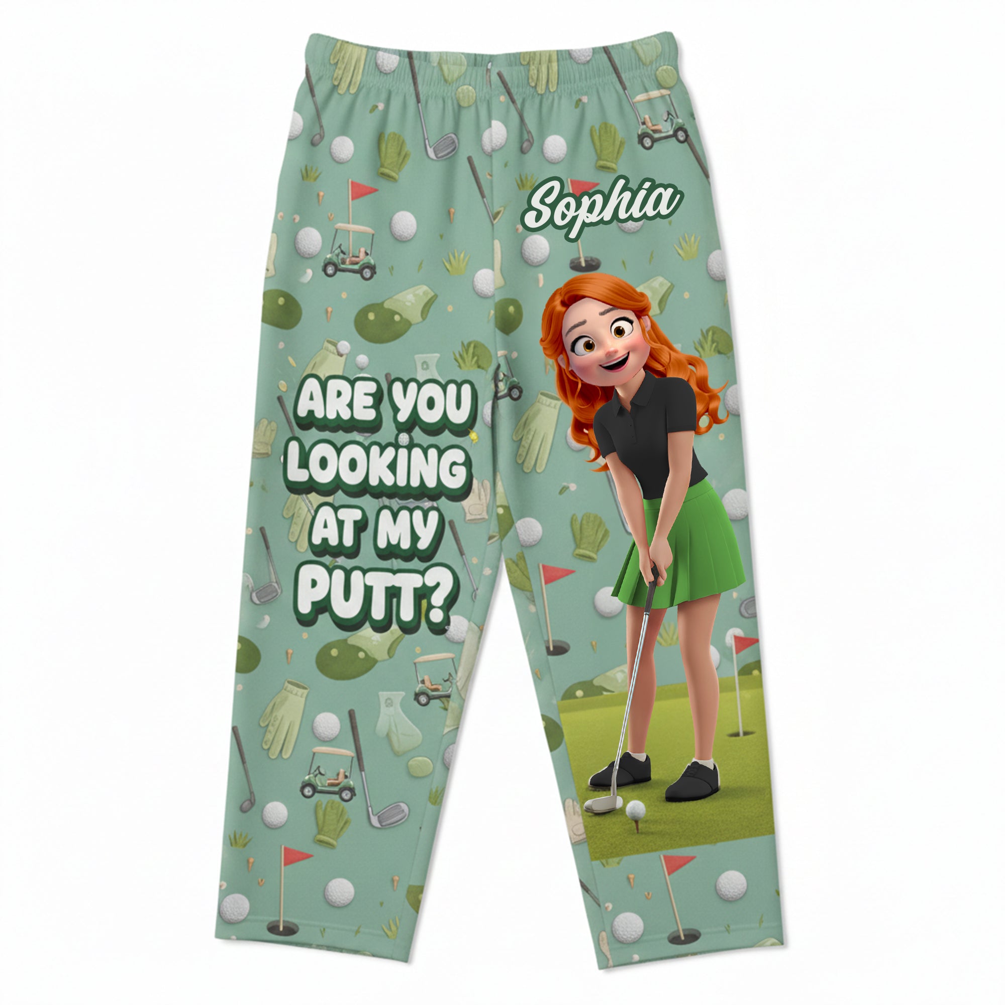 Personalized Funny Pajama Pants for Golf Lovers - Perfect Gift for Friends, Family & Golf Enthusiasts Pajama Pant PopCulturePrints