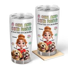 Load image into Gallery viewer, &quot;A Girl And Her Dogs - A bond that can&#39;t be broken&quot; - Personalized 3D Inflated Effect Tumbler - Gift for Dog Lovers, Moms, and Grandmas Tumbler PopCulturePrints
