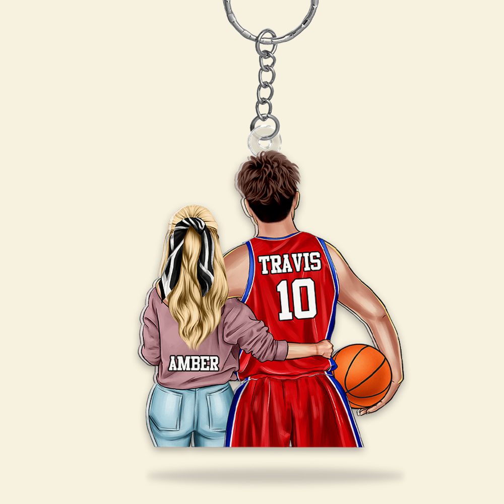 Personalized Keychain for Basketball Couples - Custom Gift for Sports Lovers Keychains PopCulturePrints