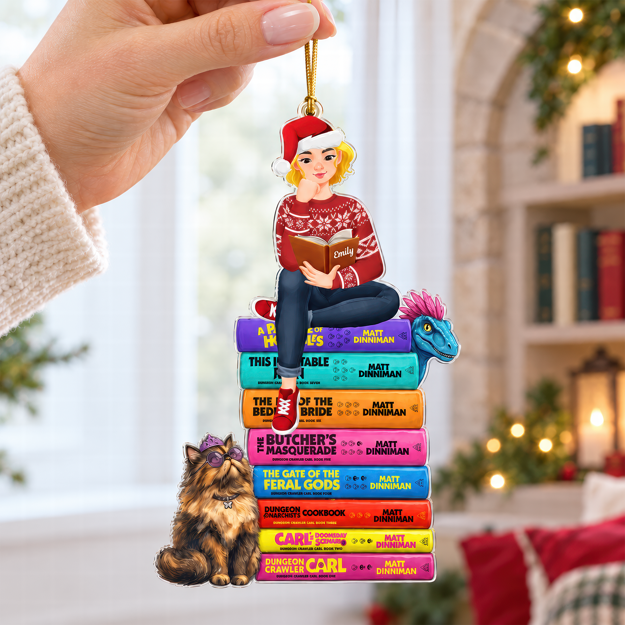 "Ignite Your Imagination" - Personalized Mystical Bookish Adventure Ornament - Custom Gift for Book Lovers Ornament PopCulturePrints