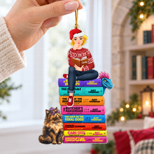 Load image into Gallery viewer, "Ignite Your Imagination" - Personalized Mystical Bookish Adventure Ornament - Custom Gift for Book Lovers Ornament PopCulturePrints
