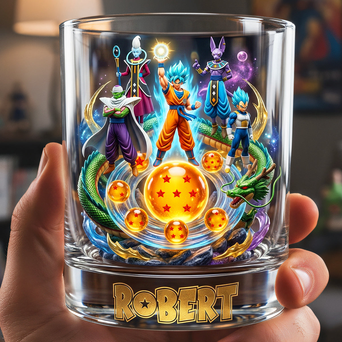 Unleash Your Inner Hero - Legendary Dragon Warrior Whiskey Glass - Personalized Gifts for Anime Lovers Glass PopCulturePrints