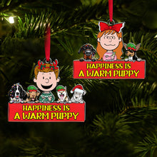 Load image into Gallery viewer, Custom Christmas Dog Lover Ornament – Happiness is a Warm Puppy
