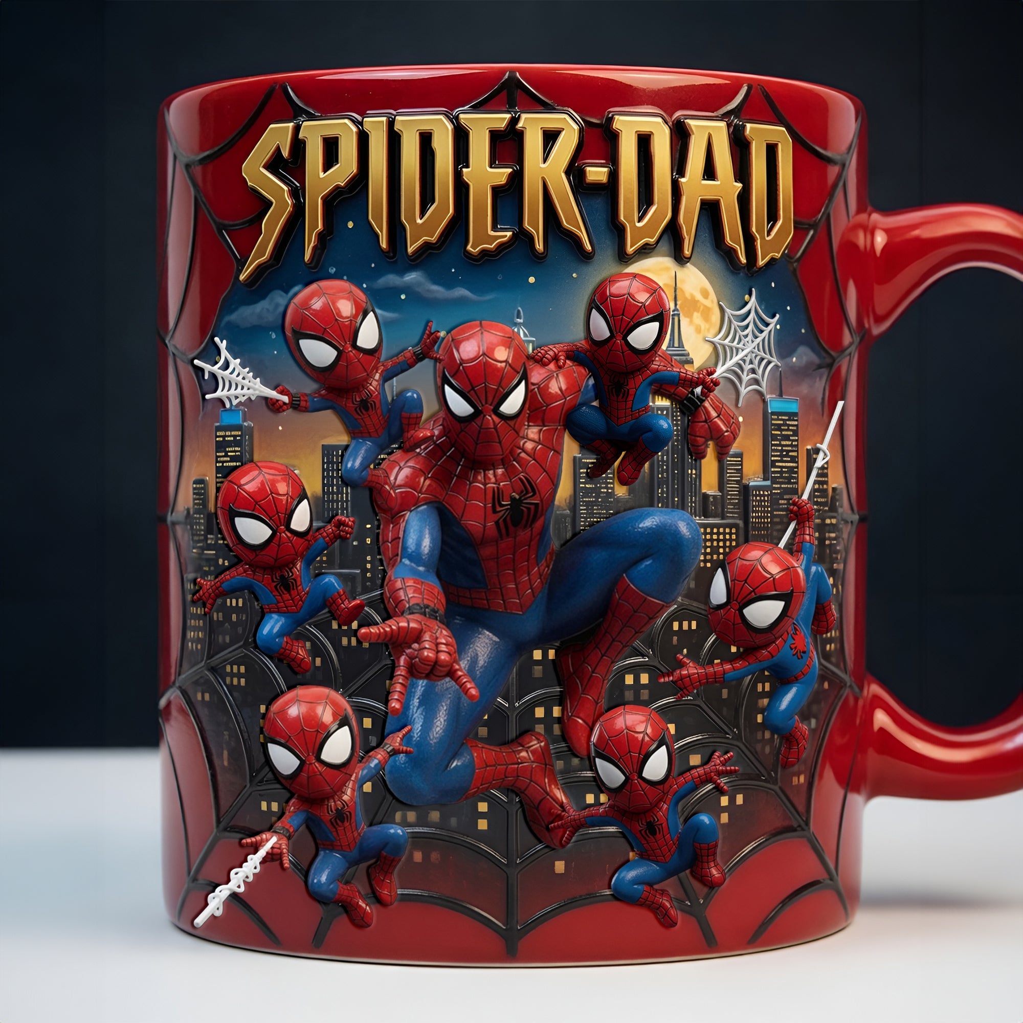 “Superheroes Unite!” - The Arachnid Reveal Heat Changing Mug, Personalized Gift for Dad, Perfect for Father's Day Coffee Mug PopCulturePrints