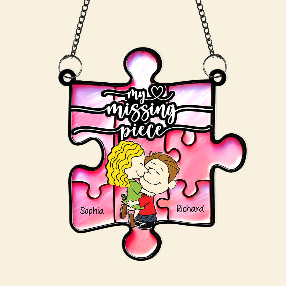 Personalized Couple Suncatcher - My Missing Piece Suncatcher PopCulturePrints