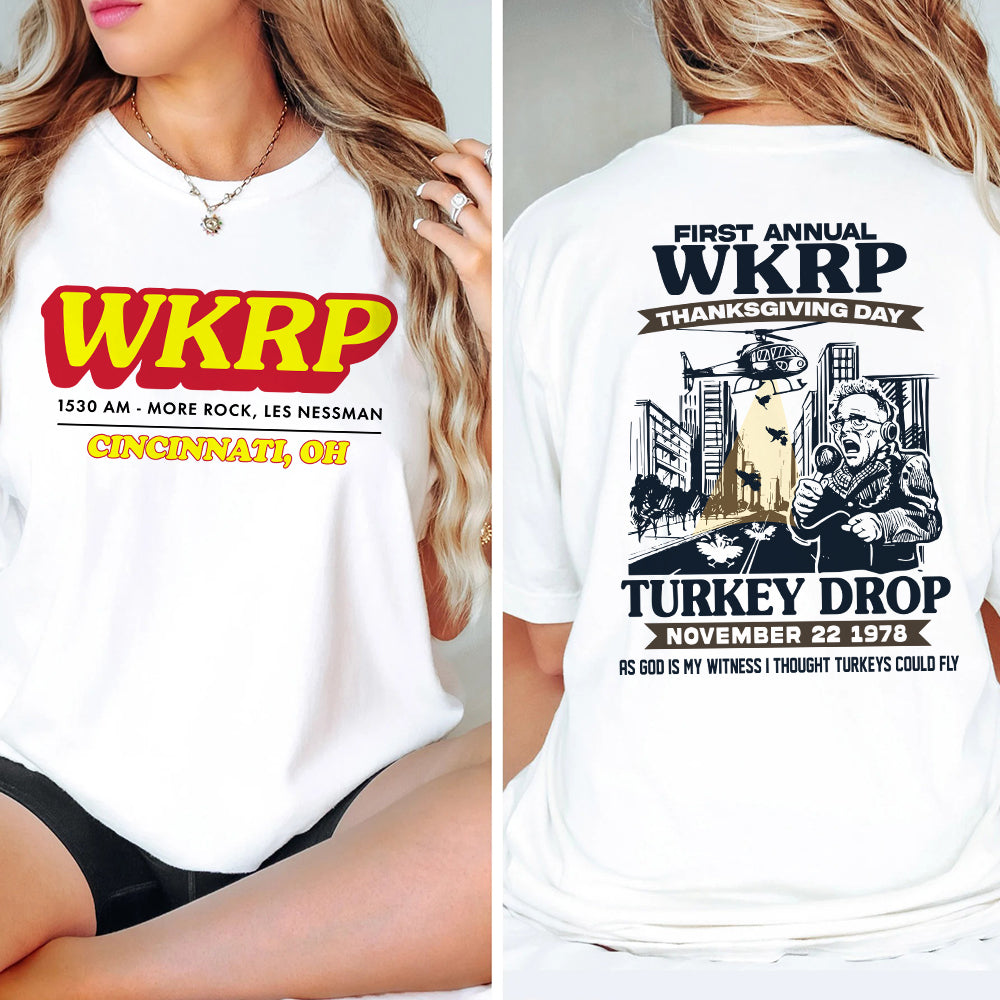 WKRP Thanksgiving Turkey Drop Hoodie Shirts PopCulturePrints