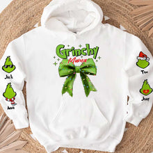 Load image into Gallery viewer, Personalized Grinchy Mama Christmas Shirt - Custom Family Names AOP Products PopCulturePrints
