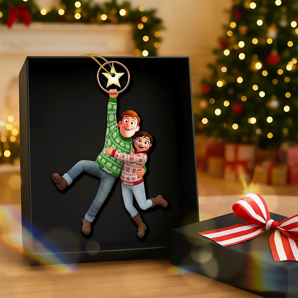 "Celebrate Love with Our Personalized Fun Hanging Couple Ornament - Custom Gift for Your Special Someone" Ornament PopCulturePrints