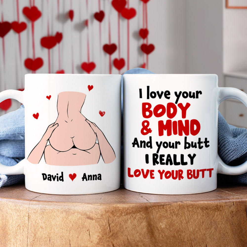 Personalized Love Mug for Couples - I Love Your Body & Mind Coffee Mug PopCulturePrints