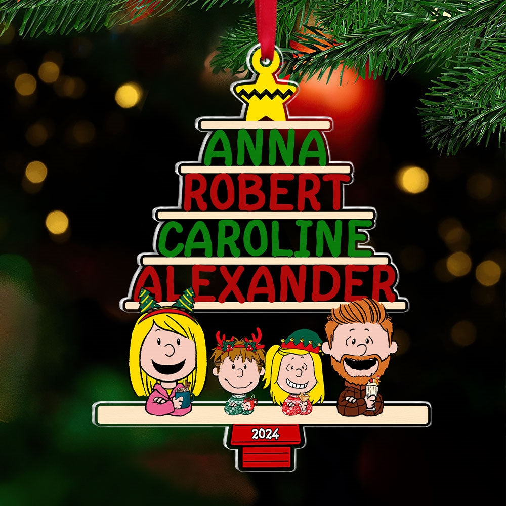 Personalized Family Christmas Ornament - Custom Names and Year