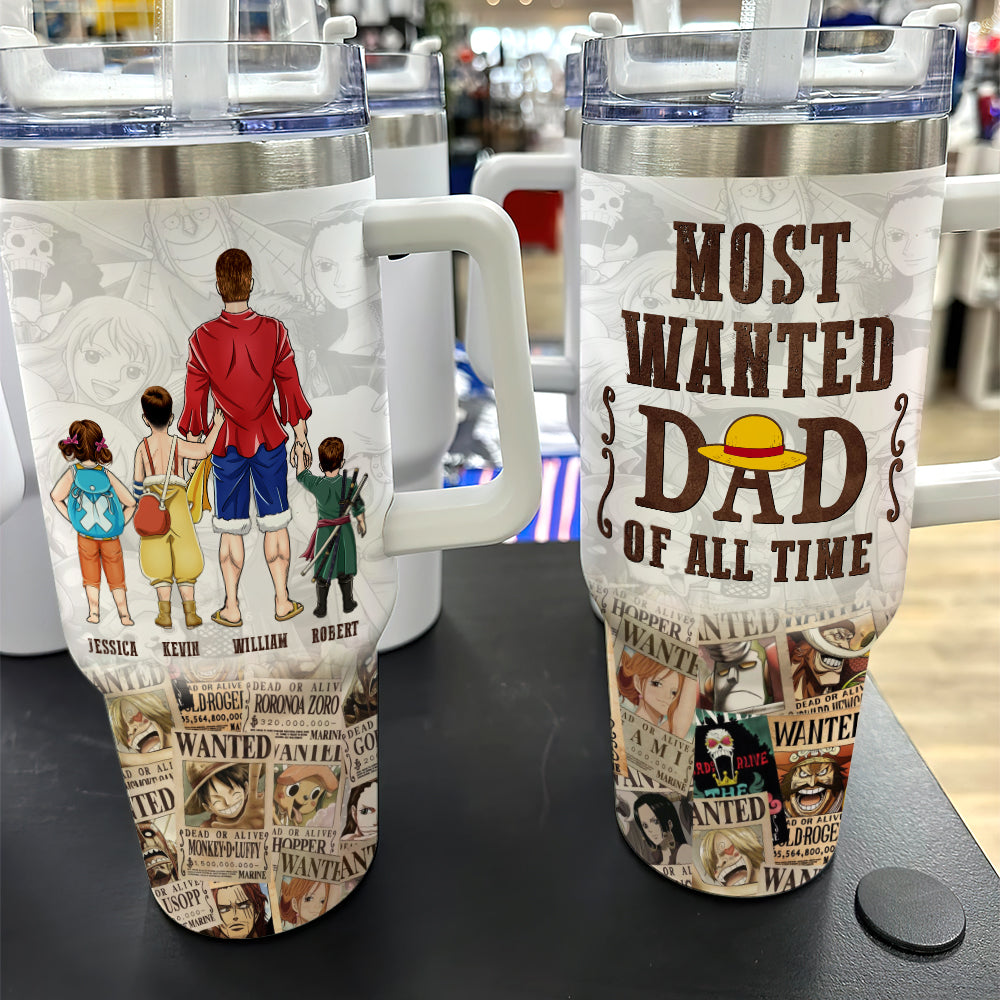 Most Wanted Dad Personalized Anime Tumbler - Perfect Father's Day Gift Tumbler Cup PopCulturePrints