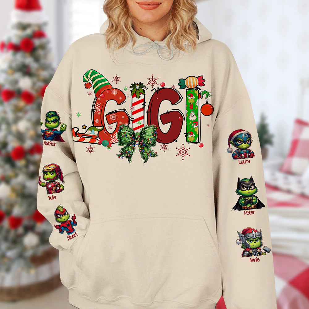 Custom Christmas Grinch Family Shirt - Personalized Gift for Mama AOP Products PopCulturePrints